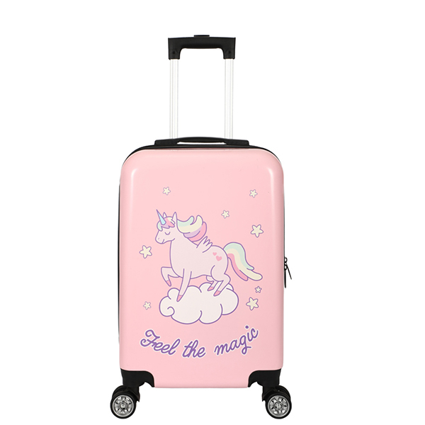 High Quality factory made ABS printed luggage beautiful cartoon print for kids school travel usage suitcase