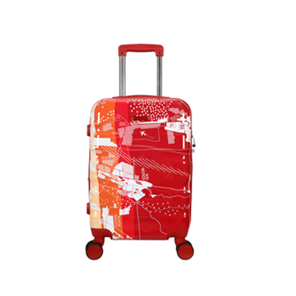 High Quality factory made ABS+PC printed luggage colorful printing attractive travel usage suitcase