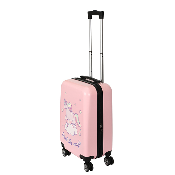 High Quality factory made ABS printed luggage beautiful cartoon print for kids school travel usage suitcase