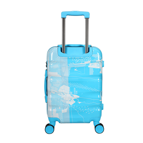High Quality factory made ABS+PC printed luggage colorful printing attractive travel usage suitcase